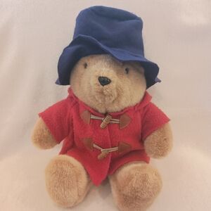 Vintage Paddington Bear Red Coat Blue Hat Plush 16” Eden Toys